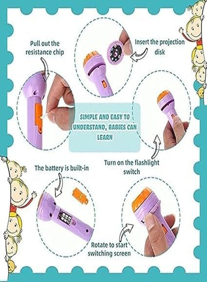 KANAKADHARA Mini Projector 3 Slides 24 Patterns Flashlight Torch | Kids Projection Light Toy Education Learning Night Light Before Going to Bed | Best Gift for Kids Sleeping Story Toys (Multi picture) - Image 2